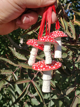 Load image into Gallery viewer, Scent-able ceramic mushroom ornament.